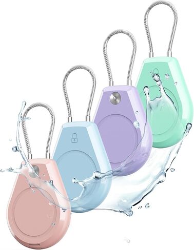AirTag Keychain Holder 4 Pack - Upgraded Premium PC Airtag Case with Metall Wire Cable, IPX8 Waterproof & Ultra Durable, Airtag Accessories for Pet Collars, Luggage, Kids, Bicycles, Suitcases, Scooter in Saudi Arabia