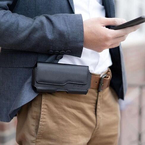 حافظة De-Bin لهاتف Galaxy S24، iPhone 15، 15 Pro، 14، 13، 12، 11، X، Xs، 10 حافظة حامل حزام الهاتف الخلوي مع غطاء مغناطيسي لمشبك الحزام، تناسب الهاتف المحمول مع حافظة Otterbox Commuter، أسود in Kuwait