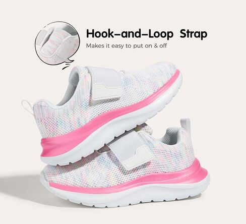 LUCKY STEP Boys Girls Tennis Shoes Kids Unisex Walking Running School Athletic Hook and Loops Strap Breathable for Toddler/Little Kid/Big Kid in Kuwait
