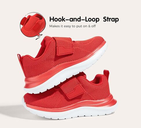 LUCKY STEP Boys Girls Tennis Shoes Kids Unisex Walking Running School Athletic Hook and Loops Strap Breathable for Toddler/Little Kid/Big Kid in Kuwait