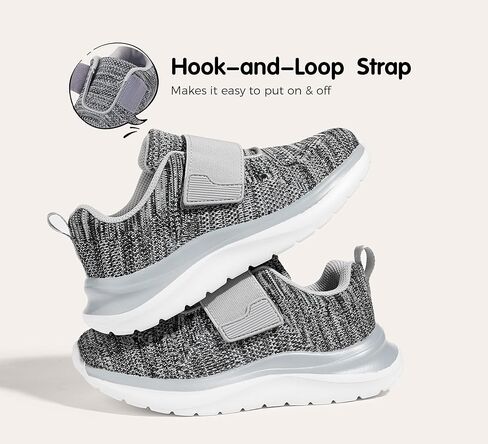 LUCKY STEP Boys Girls Tennis Shoes Kids Unisex Walking Running School Athletic Hook and Loops Strap Breathable for Toddler/Little Kid/Big Kid in Kuwait