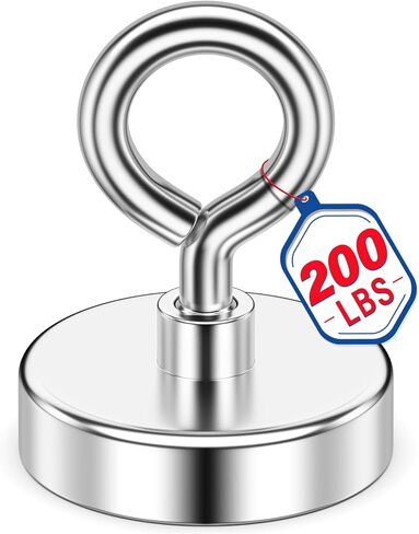 Fishing Magnet, 700 lbs Strong Heavy Duty Magnet with Hooks | Strong Magnets, 3 in Diameter, Single-Sided Design for Tool Room, Hanging Heavy Items, Fishing in Saudi Arabia