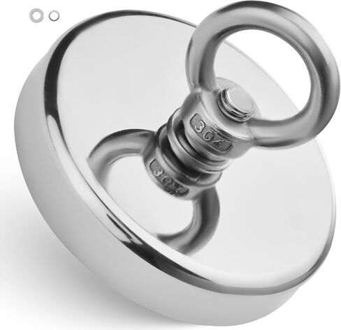 VEVOR Fishing Magnet, 1000 LBS Pulling Force Super Strong Neodymium Fishing Magnet with Lifting Eye-Bolt, 2.72in Rare Earth Magnet for Retrieving in River, Magnetic Fishing, Heavy Hanging in Saudi Arabia