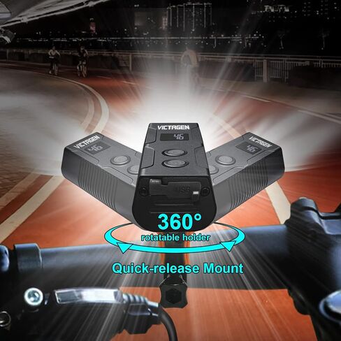 Victagen Bike Lights 5000 Lumens 3LED Bike Lights for Night Riding, Super Bright Bike Light Front and Back, USB Rechargeable Bike Headlight, 6 Modes Bike Headlight, for Adult Bike MTB ebike Lights in Kuwait