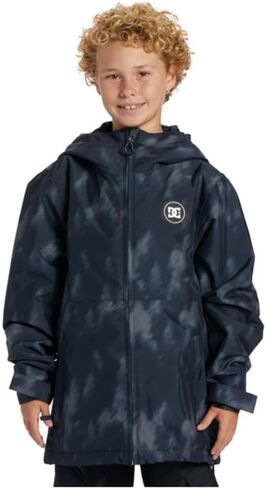 سترة DC Shoes للشباب بسحاب كامل على الجليد - سترة شبابية بطباعة أساسية | تشغيل الشجرة السوداء، 12/متوسط in Kuwait