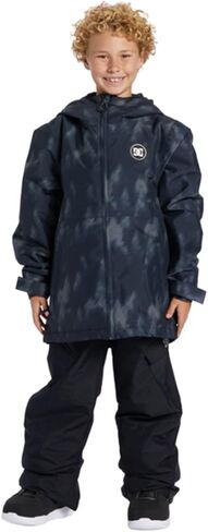 سترة DC Shoes للشباب بسحاب كامل على الجليد - سترة شبابية بطباعة أساسية | تشغيل الشجرة السوداء، 12/متوسط in Kuwait