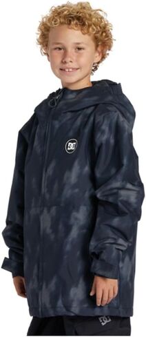 سترة DC Shoes للشباب بسحاب كامل على الجليد - سترة شبابية بطباعة أساسية | تشغيل الشجرة السوداء، 12/متوسط in Kuwait