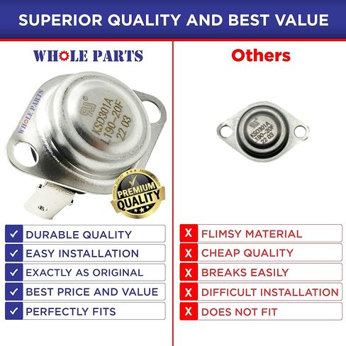 الأجزاء الكاملة لمفتاح الحد من درجة الحرارة العالية للفرن رقم 31091 - بديل ومتوافق مع بعض أفران Dometic وAtwood وMC وHydroFlame - ضمان لمدة عامين in Kuwait