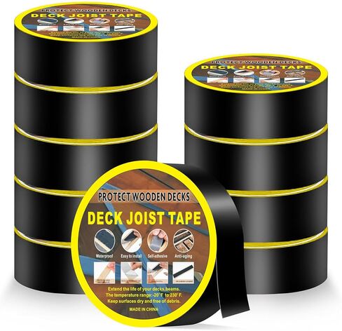 Joist Tape for Decking 2 Inches x 50 Feet, 6 Pack Waterproof Butyl Sealant Adhesive Tape, 2" x 50’ Weather Sealing Flashing Tape, Anti Corrosion Butyl Joist Tape for Wood Decks, Beams, Roof (6 Pack) in Saudi Arabia