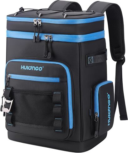 30L Large Cooler Backpack, Leakproof Insulated Backpack Cooler for Women, Waterproof, Double Deck, Beige in Saudi Arabia