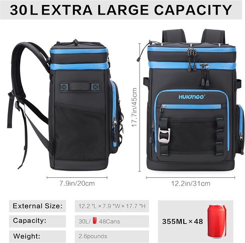 30L Large Cooler Backpack, Leakproof Insulated Backpack Cooler for Women, Waterproof, Double Deck, Beige in Saudi Arabia