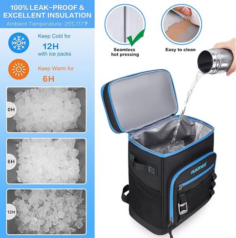 30L Large Cooler Backpack, Leakproof Insulated Backpack Cooler for Women, Waterproof, Double Deck, Beige in Saudi Arabia
