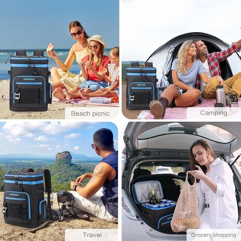 30L Large Cooler Backpack, Leakproof Insulated Backpack Cooler for Women, Waterproof, Double Deck, Beige in Saudi Arabia