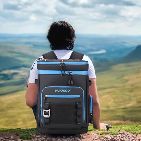 30L Large Cooler Backpack, Leakproof Insulated Backpack Cooler for Women, Waterproof, Double Deck, Beige in Saudi Arabia