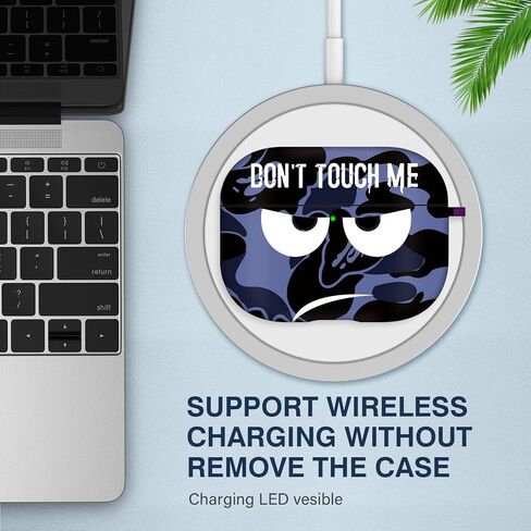 for Airpods Pro 2nd Generation Case 2022, Don't Touch Me for Airpods Pro 2 Cover with Keychain/Lanyard Soft Cute Shockproof Cover for Women Men Compatible Apple AirPod Pro 2 (Black) in Kuwait
