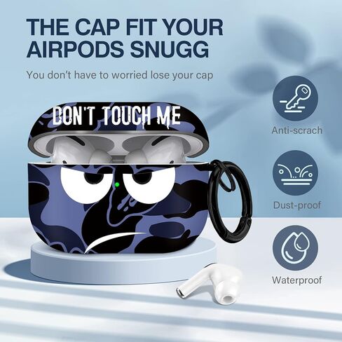 for Airpods Pro 2nd Generation Case 2022, Don't Touch Me for Airpods Pro 2 Cover with Keychain/Lanyard Soft Cute Shockproof Cover for Women Men Compatible Apple AirPod Pro 2 (Black) in Kuwait