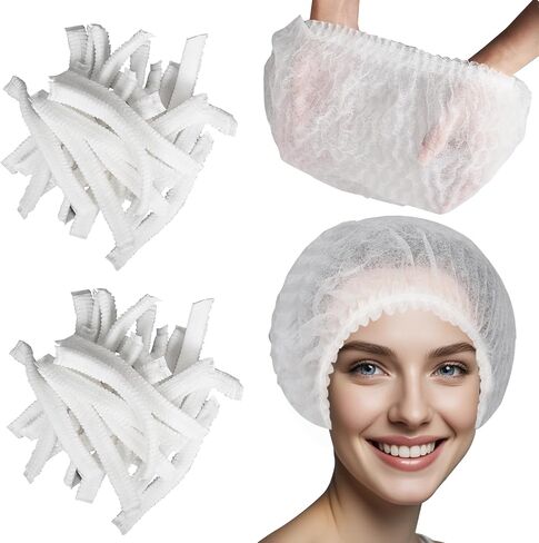 500Pcs Disposable Bouffant Caps, 21" Unisex Hair Nets Non-Woven for Food Service Kitchen Head Covers for Labs,Hospital in Saudi Arabia