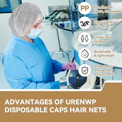 500Pcs Disposable Bouffant Caps, 21" Unisex Hair Nets Non-Woven for Food Service Kitchen Head Covers for Labs,Hospital in Saudi Arabia