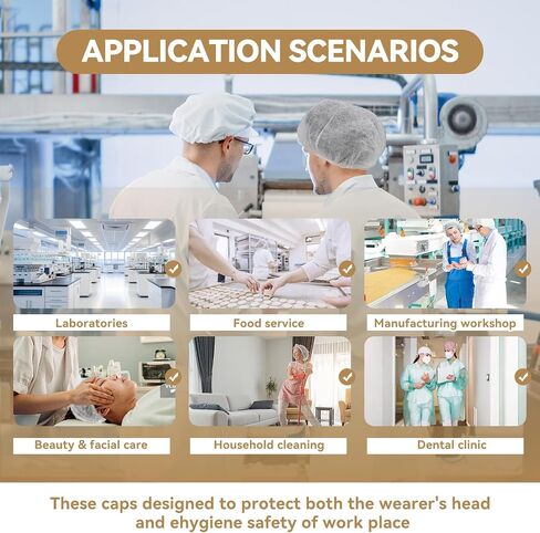 500Pcs Disposable Bouffant Caps, 21" Unisex Hair Nets Non-Woven for Food Service Kitchen Head Covers for Labs,Hospital in Saudi Arabia