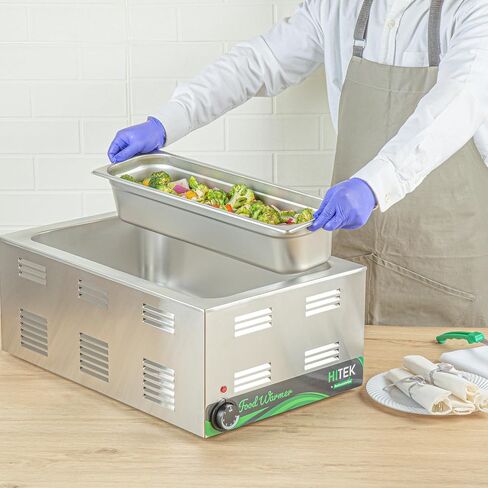 Restaurantware-Kitchen Tek مقالي طاولة بخار طويلة بحجم 1/2، 6 مقالي بخار مضادة للمربى - تباع الأغطية بشكل منفصل، عمق 4 بوصات، مقالي فندق من الفولاذ المقاوم للصدأ مقاس 24، قابلة للتجميد، لمناسبات تقديم الطعام والحفلات in Saudi Arabia