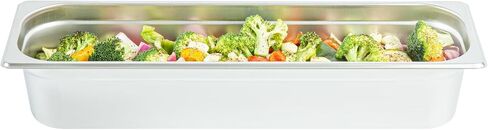 Restaurantware-Kitchen Tek مقالي طاولة بخار طويلة بحجم 1/2، 6 مقالي بخار مضادة للمربى - تباع الأغطية بشكل منفصل، عمق 4 بوصات، مقالي فندق من الفولاذ المقاوم للصدأ مقاس 24، قابلة للتجميد، لمناسبات تقديم الطعام والحفلات in Saudi Arabia