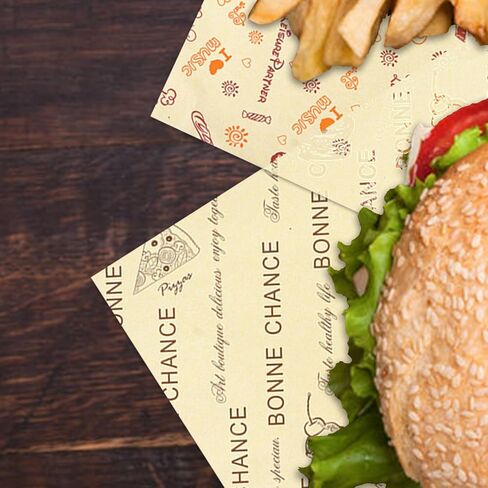 200 ورقة من ورق ديلي فراولة مقاوم للدهون من ورق الشمع الجاف المربع للخبز والساندويتش والهامبرغر، وبطانات سلة الطعام للنزهة، والحفلات، والشواء in Kuwait