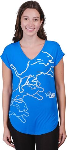 Ultra Game Women’s NFL Official Super Soft Modal Vintage V-Neck T-Shirt in Kuwait