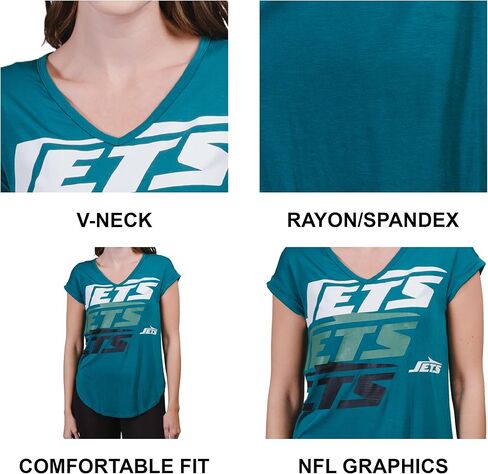 Ultra Game Women’s NFL Official Super Soft Modal Vintage V-Neck T-Shirt in Kuwait