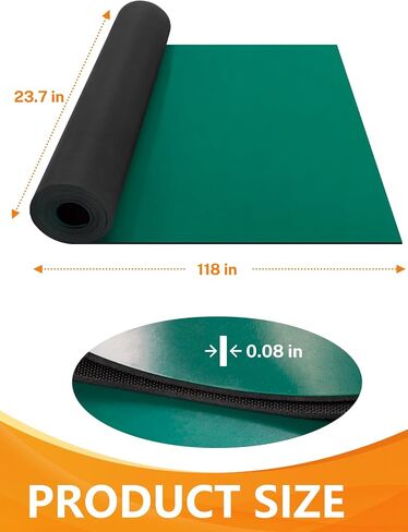 23.7" x 118" Rubber ESD Soldering Mat Roll, Anti-Static High Temp Resistant Grounding Desk Mat for Circuit Repair, Phone, PC, Tablet in Saudi Arabia