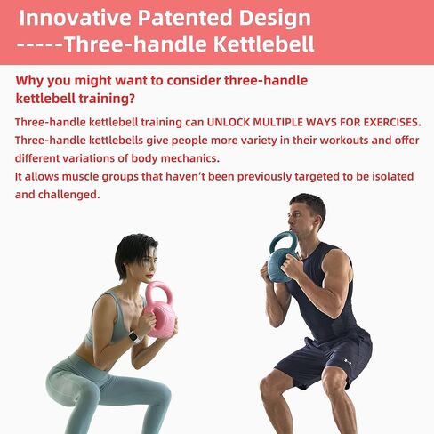 RUNWE 3 Handle Kettlebells Weight - Weight for Women Options 5, 10, 15 and 20 LB for Russian Twists AB Exercise, Weightlifting and Core Fitness Exercise Home Gym [Single in Sold] in Saudi Arabia