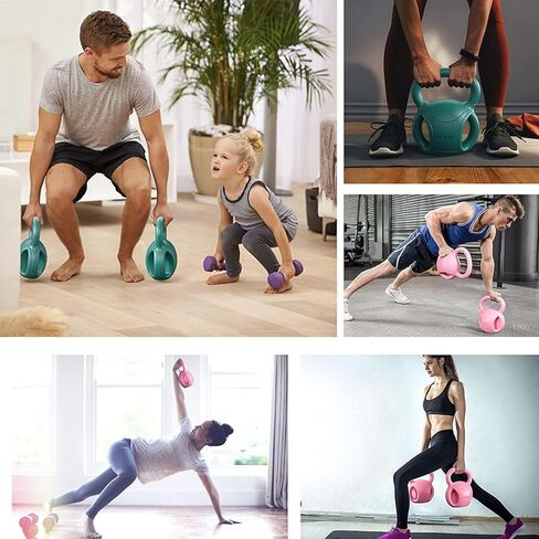 RUNWE 3 Handle Kettlebells Weight - Weight for Women Options 5, 10, 15 and 20 LB for Russian Twists AB Exercise, Weightlifting and Core Fitness Exercise Home Gym [Single in Sold] in Saudi Arabia