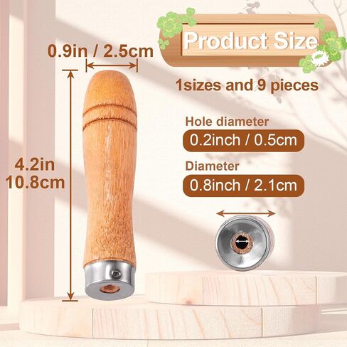 4 PCS Wooden File Handles with Strong Metal Collars, Medium Wooden Handle for 6"-8" File and Large Wood Handle for 10"-12" File, Screwdriver Hand Drill File Handle in Saudi Arabia