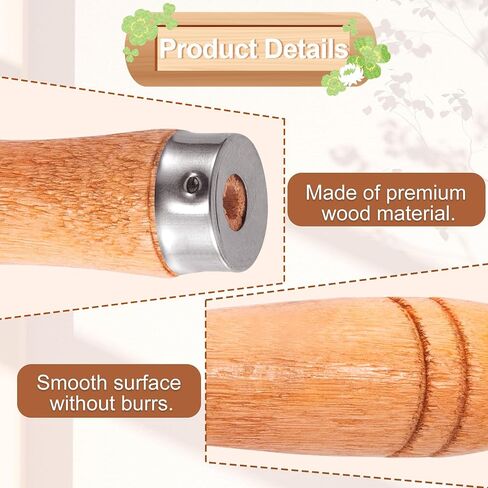4 PCS Wooden File Handles with Strong Metal Collars, Medium Wooden Handle for 6"-8" File and Large Wood Handle for 10"-12" File, Screwdriver Hand Drill File Handle in Saudi Arabia