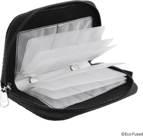 Eco-Fused Memory Card Case - Fits up to 44x SD, SDHC, Micro SD, Mini SD and 4X CF - Holder with 44 Slots (8 Pages) - for Storage and Travel - Microfiber Cleaning Cloth and Labels Included in Kuwait