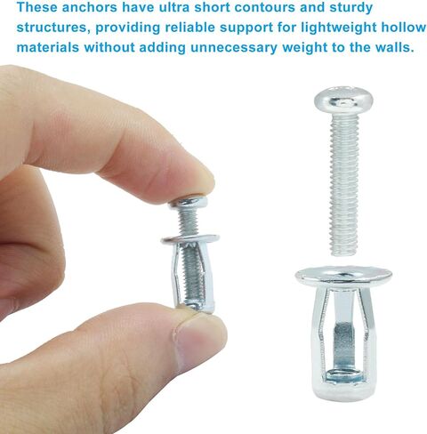 Waziaqoc 12Pcs M6 x 25 Hollow Door Anchor, Petal Expansion Nuts, Cavity Fixing Door Anchor for 0-5 mm Door Extra, Aluminium cladding Sheet Pipe, Iron Sheet (12 * 18 mm) in Kuwait