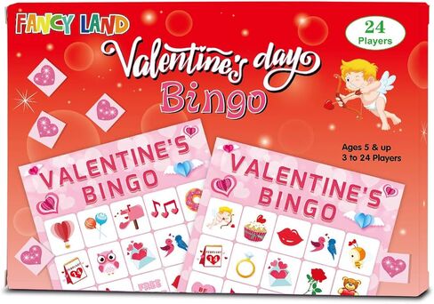 Valentine's Day Bingo Game for Kids 24 Players Valentine Party Game in Kuwait