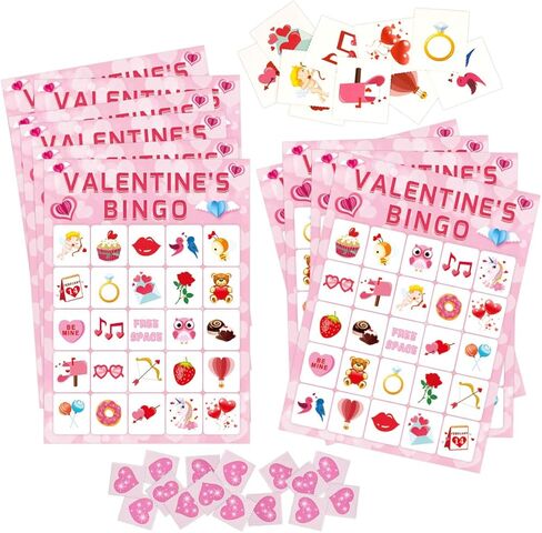 Valentine's Day Bingo Game for Kids 24 Players Valentine Party Game in Kuwait