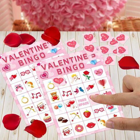 Valentine's Day Bingo Game for Kids 24 Players Valentine Party Game in Kuwait