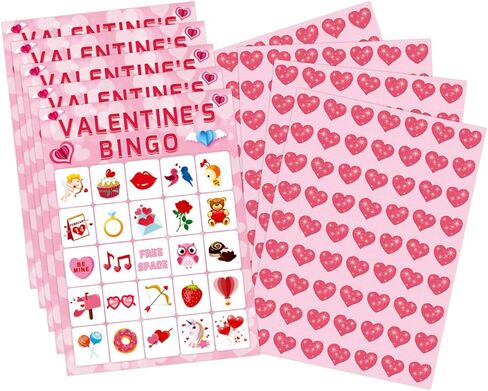 Valentine's Day Bingo Game for Kids 24 Players Valentine Party Game in Kuwait