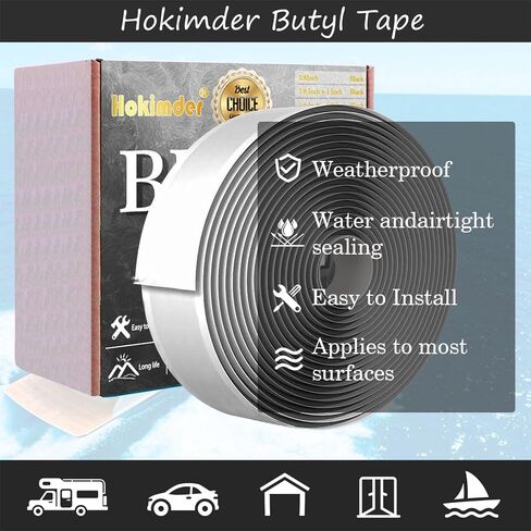 Butyl Seal Putty Tape White 1 Inch x 30 Feet, 4 Roll White Butyl Sealant Tape Perfect Butyl Tape Bulk for RV Roofing Patching Automotive Window Repair, Boat Sealing Glass and EDPM Rubber in Saudi Arabia