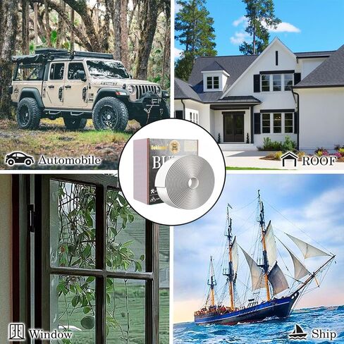 Butyl Seal Putty Tape White 1 Inch x 30 Feet, 4 Roll White Butyl Sealant Tape Perfect Butyl Tape Bulk for RV Roofing Patching Automotive Window Repair, Boat Sealing Glass and EDPM Rubber in Saudi Arabia