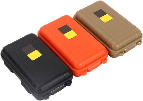 Yosoo Outdoor Waterproof Airtight Survival Storage Case Container Fishing Carry Box (Orange&Black&Mud Color, S) Airtight Box Small Airtight Box Small in Saudi Arabia