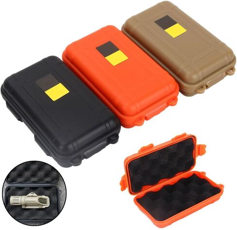 Yosoo Outdoor Waterproof Airtight Survival Storage Case Container Fishing Carry Box (Orange&Black&Mud Color, S) Airtight Box Small Airtight Box Small in Saudi Arabia
