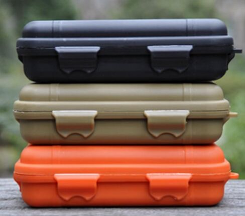Yosoo Outdoor Waterproof Airtight Survival Storage Case Container Fishing Carry Box (Orange&Black&Mud Color, S) Airtight Box Small Airtight Box Small in Saudi Arabia