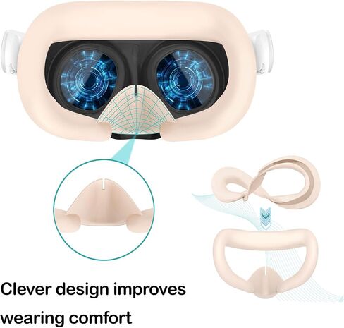 Silicone Cover Set Compatible with Oculus/Meta Quest 3,VR Accessories Silicone Protective Cover Hard Shell Includes Controller Grips,Front Shell Headset Cover and Face Cover(White) in Saudi Arabia