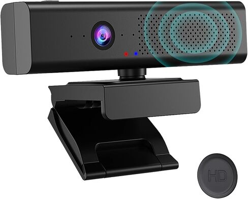 USB Webcam for PC Laptop with Microphone and Light, Full HD 1080P Web Cam, 120° Wide Angle View Camera, Automatic Low Light Correction, for Streaming Video Calls Conference in Saudi Arabia