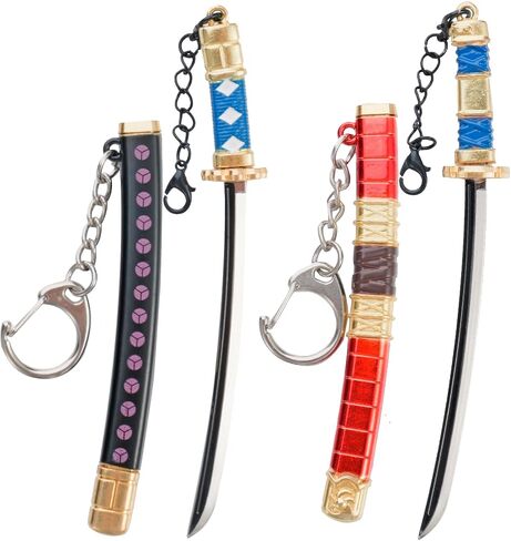 2ps Mini Toy Katana Keychain, Metal Model Sword with Pull Out Best Gift for Anime Lovers Samurai Sword Game Series in Saudi Arabia