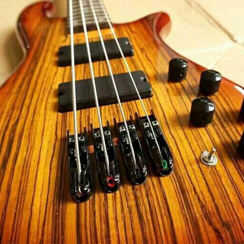 HXBER 4pcs Bass Guitar Bridge Individual Bass Bridge Guitar Bridge Single Individual Tailpiece Single String Bass Bridge Bass Guitar Saddles Compatible with 4 String Electric Bass Guitar Accessories in Kuwait