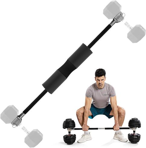 Dumbbell Barbell Converter Bar Adjustable Dumbbell to Barbell Converter Bar Metal Solid Heavy-duty Versatile Barbell Weight Bars for Lifting Full Body Workouts Home Gym Fitness Up to 200 lb Capacity in Saudi Arabia