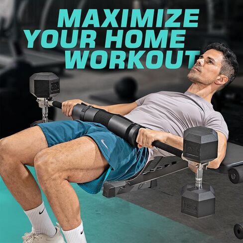 Dumbbell Barbell Converter Bar Adjustable Dumbbell to Barbell Converter Bar Metal Solid Heavy-duty Versatile Barbell Weight Bars for Lifting Full Body Workouts Home Gym Fitness Up to 200 lb Capacity in Saudi Arabia